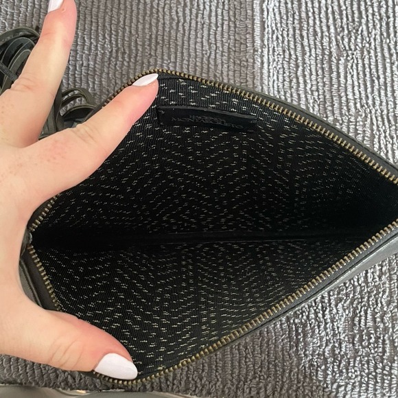 Hacienda Montaecristo Large Wristlet Black Gray Leather Artesian Handmade Mexico - Picture 5 of 12